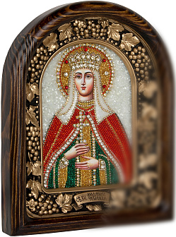 Икона ЛЮДМИЛА Чешская, Княгиня, Мученица (БИСЕР)