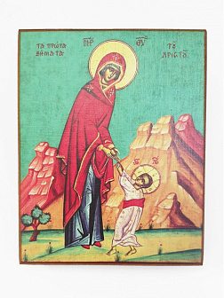 Икона под старину Первые шаги Иисуса Христа