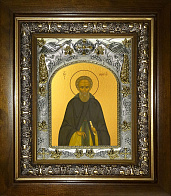 Икона Михей Радонежский преподобный, в деревяном киоте Икона Михей Радонежский преподобный, в деревяном киоте