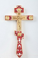 Крест напрестольный эмаль с золочением