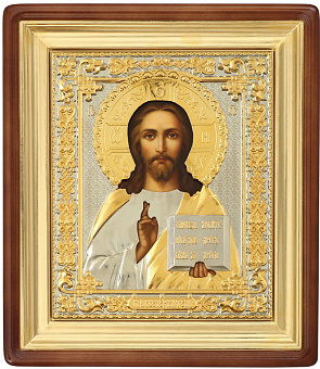 Икона живописная в киоте 18х24 масло, риза №242, киот №1 Спаситель
