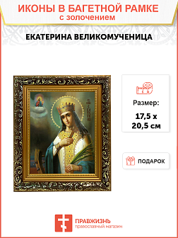 Икона "Екатерина", св. вмц., с золочением поталью, 10014-УЛ Икона "Екатерина", св. вмц., с золочением поталью, 10014-УЛ