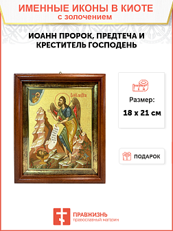 Икона "Иоанн", св. Предтеча и Креститель Господень, с золочением поталью, 09И12-УЛ Икона "Иоанн", св. Предтеча и Креститель Господень, с золочением поталью, 09И12-УЛ