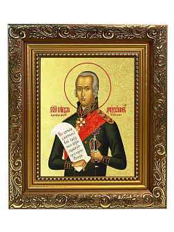 Икона "Феодор Ушаков", св. прав., воин, с золочением поталью, 09112-УЛ