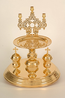 Блюдо всенощное №3 золочение (с мельх. вклад.)