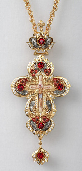 Крест наперсный №7 / золочение / серебрo эмаль (УИН)