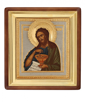 Икона живописная в киоте 30х40 масло, риза №230, киот №1 Иоанн Креститель Икона живописная в киоте 30х40 масло, риза №230, киот №1 Иоанн Креститель