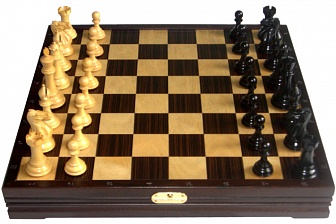 Шахматы классические большие деревянные утяжеленные, высота короля 4,00" (эбене, самшит, венге)