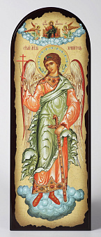 Икона на МДФ 18х50 арочная, объёмная печать, лак Ангел-Хранитель