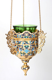 Лампада филигранная №28 большая эмаль / золочение