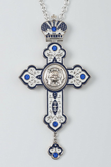 Крест наперсный № 187 штампованный,эмаль /серебрение/ Крест наперсный № 187 штампованный,эмаль /серебрение/