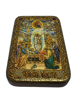 Настольная икона ''Успение Пресвятой Богородицы'' на мореном дубе