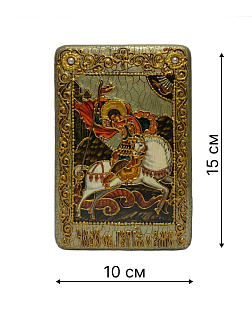 Икона ручной работы ''Чудо о змие Георгий Победоносец''