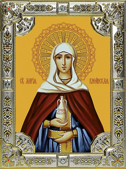 Икона освященная "Мария Вифанская, сестра Лазаря Четверодневного, праведная", со стразами, 18x24 см