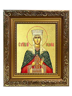 Икона "Людмила Чешская", св. блгв. кнг., с золочением поталью, 10035-УЛ Икона "Людмила Чешская", св. блгв. кнг., с золочением поталью, 10035-УЛ