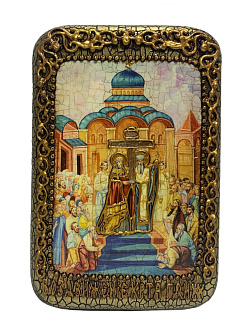 Настольная икона ''Воздвижение Святого Креста Господня'' на мореном дубе