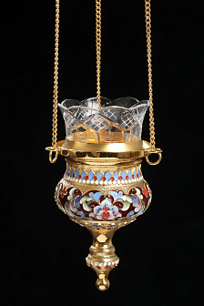 Лампада филигранная греческая с росписью / золочение