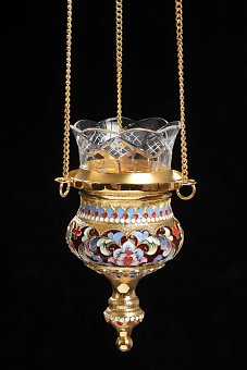 Лампада филигранная греческая с росписью / золочение