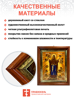 Икона Нерушимая Стена Божия Матерь на холсте в киоте 191
