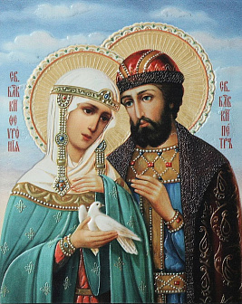Икона под старину Петр и Февронья