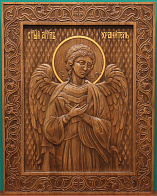 Икона резная Ангел хранитель рамка