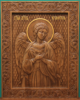 Икона резная Ангел хранитель рамка