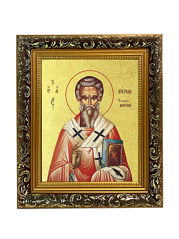 Икона "Мирон", свт., еп. Критский, с золочением поталью, 09М4-УЛ Икона "Мирон", свт., еп. Критский, с золочением поталью, 09М4-УЛ