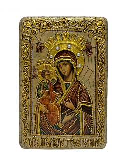 Икона ''Богородица Троеручица'' из дуба