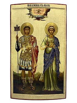 Икона Константин и Елена Равноапостольные, авторская технология