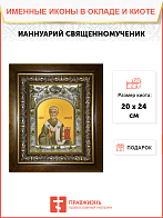 Икона Януарий священномученик, в деревяном киоте