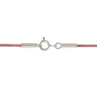 Шнурок шелковый крученый, "София", d 1,5 мм, розовый шелк, серебро 925°