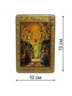 Настольная икона ''Воскресение Христово'' на мореном дубе