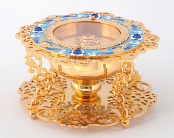 Ковчег для частиц святых мощей №42 золочение эмаль камни