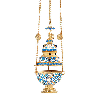 Кадило круглое №3 филигрань, эмаль / золочение