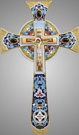Крест напрестольный мальтийский финифть, эмаль / золочение