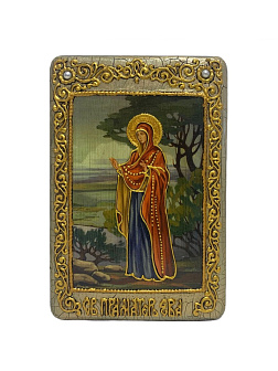 Настольная икона ''Святая праматерь Ева'' на мореном дубе