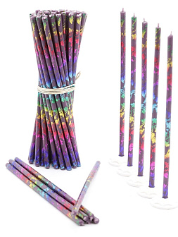 Свечи праздничные №80 (уп 50шт), ФИОЛЕТОВЫЕ (Радужная лоза)