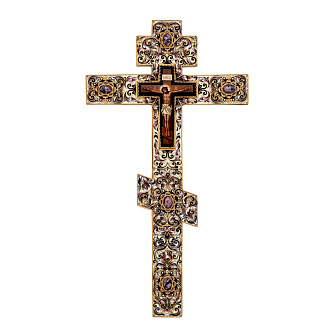 Крест напрестольный №3 / 1 живопись, филигрань выпильная, роспись / золочение