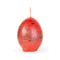 Свеча формовая Яйцо (с травами), КРАСНАЯ