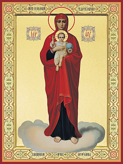 Икона ''Богородица Валаамская'', золочение, дерево, уф печать пигментными красками