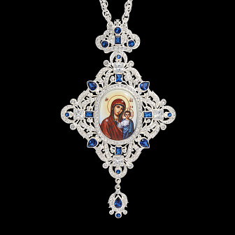 Панагия №213 / Фианиты деколь / серебрение