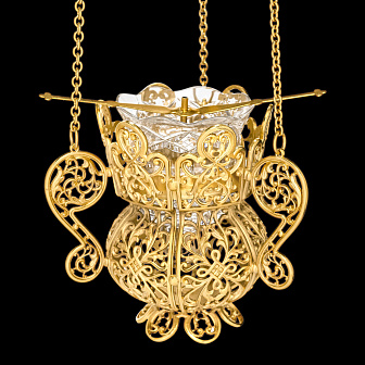 Лампада подвесная №47 литье / золочение