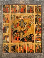 Икона Воскресение Христово с праздниками