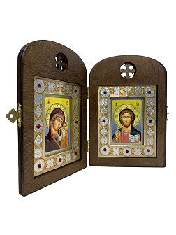 Складень ДЕРЕВЯННЫЙ 7x10 деревянный АРКА со вставкой металл№2