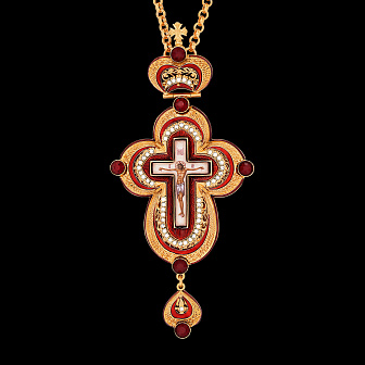 Крест наперсный №17 эмаль / золочение