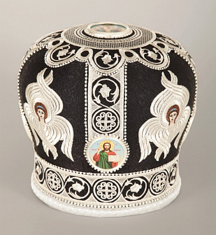 Митра №034 глазет вышивка а/м херувимы фоторамки, стр.дорожки в футляре