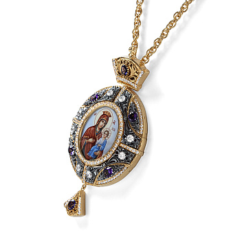 Панагия №101 / Фианиты / золочение, серебрение