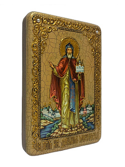 Настольная икона ''Cвятой благоверный князь Даниил Московский'' на мореном дубе RTI-xx88.m_RAZD