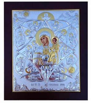 Икона Пресвятая Богородица Неопалимая Купина (СЕРЕБРО) 155x180
