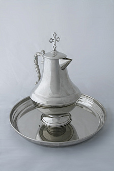 Кувшин для омовения с подносом никель